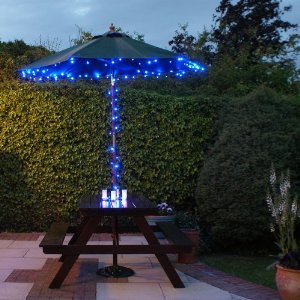 EiioX 55ft/17m 100 LED Blue Solar Fairy String Lights for outdoor, gardens, homes, Christmas party