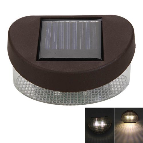 New Outdoor Solar Powered 2led Wall Stairway Garden Fence Light Lamp (Yellow)