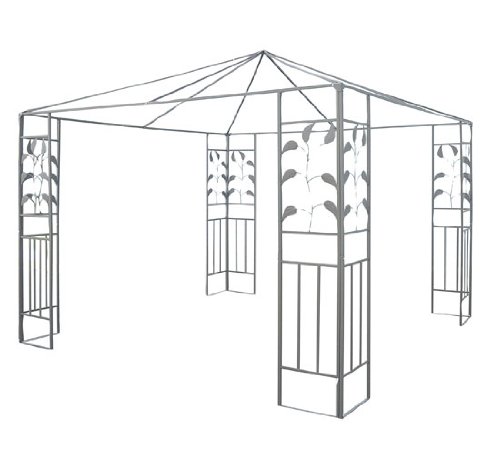 Outsunny 10′ x 10′ Steel Gazebo Frame – Leaf Design