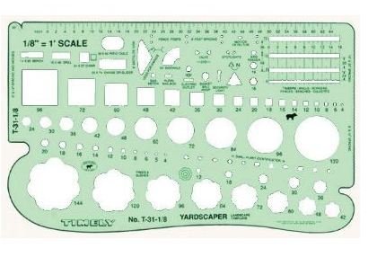 1/8″ Landscape Template PROPORTION DRAWING LANDSCAPE STENCILS TECHNICAL TEMPLATE