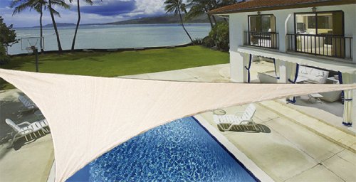 New Sand Color 16′ Oversized Sun Shade Sail Shade Canopy Sun Shelter Heavy Duty