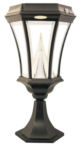 Gamasonic GS-94P Victorian-Style Solar-Powered LED Lamp Post, Black