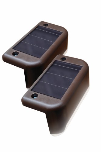 MAXSA Innovations 47332 Brown Solar LED Deck Light, (Pack of 4)