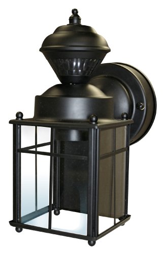 Heath/Zenith SL-4132-BK 150-Degree Bayside Mission Style Motion Sensing Decorative Security Lantern, Black