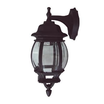 Sunlite ODI1070 16-Inch Decorative Carriage Style Wall Mount Down Outdoor Fixture, Black Finish with Beveled Glass