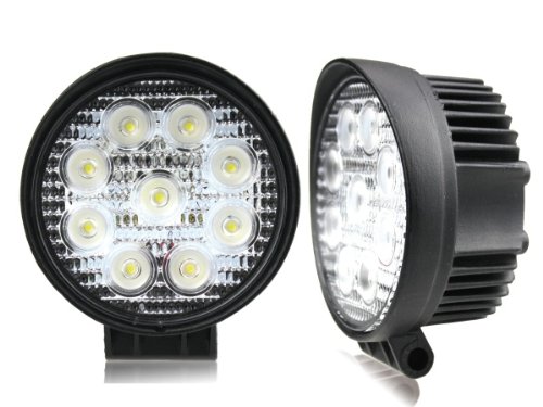 TaoTronics Pack of 2 27w Dc 12v 24v LED Flood Work Lamp Off Road Floodlight  4×4 -Jeep Cabin/boat/suv/truck/car/atvs Fishing Deck Driving Light 2150 Lumen 10v-30v Waterproof 60 degree