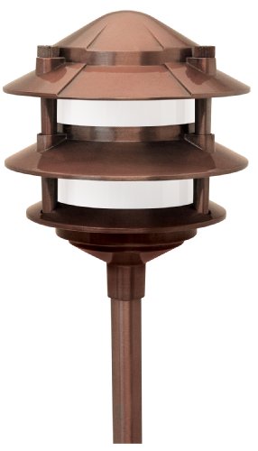 Paradise GL22764CI Low Voltage Cast Aluminum 11-Watt Three Tier Path Light, Copper