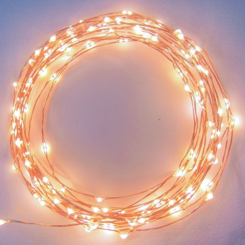 Starry Starry Lights – Warm White Color on Copper Wire – 20ft LED String Light – Includes Power Adapter – 2nd Generatin with 120 Individual LED’s