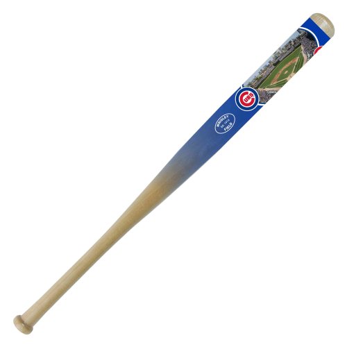 MLB Chicago Cubs  34-Inch Hardwood  Wrigley Field Photo Bat with Wall Mount