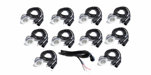 Direct Wire 10 Piece Set Deck Garden Landscape White LED Lights Kit