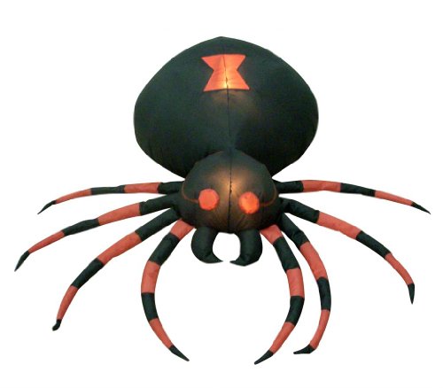 4 Foot Wide Halloween Inflatable Black Spider Yard Decoration