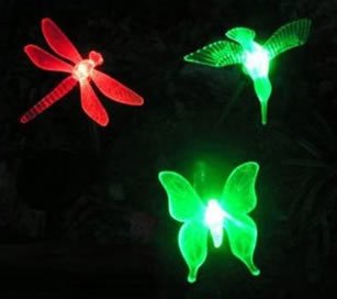 Esky® Solar Powered Outdoor Hummingbird, Butterfly & Dragonfly Garden Stake Light–with chameleon multi-color changing LED light–Great kits for garden decorations, and flower beds