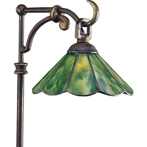 Progress Lighting P5271-20 Landscape 12-Volt Glass Top Tiffany Path Light with Tiffany Art Glass, Antique Bronze