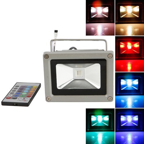 Amzdeal 10W Led Spotlight Flood Lights Fixtures Lamps Outdoor Waterproof Floodlight Remote Control RGB 16 Color Changing