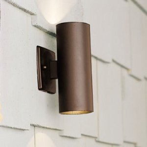 Kichler Lighting 15079AZT Up/Down Accent 12-Volt Deck and Patio Light, Textured Architectural Bronze