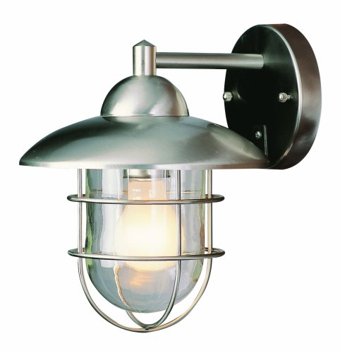 Trans Globe Lighting 4370 ST Coastal Coach 8-Inch Outdoor Wall Lantern, Stainless Steel