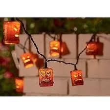 Bamboo Style Tiki Head Patio Light String Set