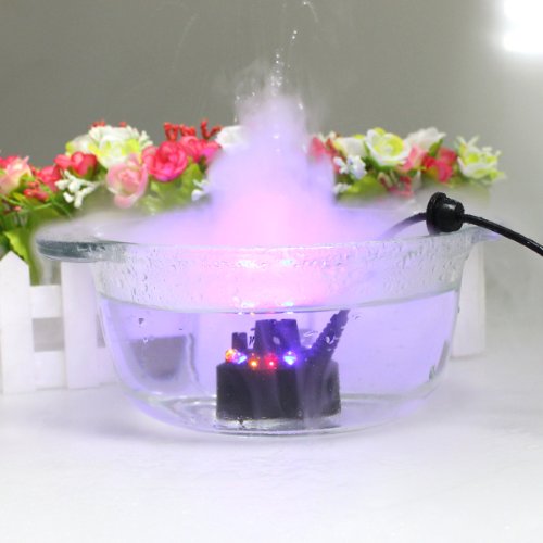 AGPtek® Color Changing 12 LED Mist Maker Fogger Water Fountain Pond Fog Atomizer Air Humidifier with USB Adapter