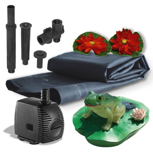 Algreen Pond Kit with Solar Lighting, 300-Gallon