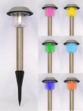 Stainless Steel Solar Landscape Light with 7 Colors (2 Pack)