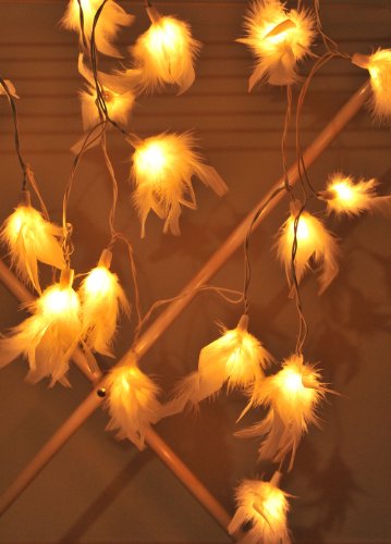 1 Set of 20 White Color Fluffy Fur Soft Lighting String Lights Set Lamp Decoration Patio Home Living Room Yard Garden Indoor and Outdoor for Birthday, Christmas, New Year, Wedding Anniversary, Ceremony, Graduation, Valentine Party
