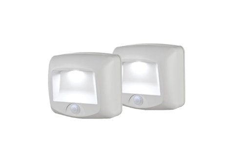 Mr. Beams MB532 Battery Operated Indoor/Outdoor Motion-Sensing LED Step Light, White,, 2-Pack