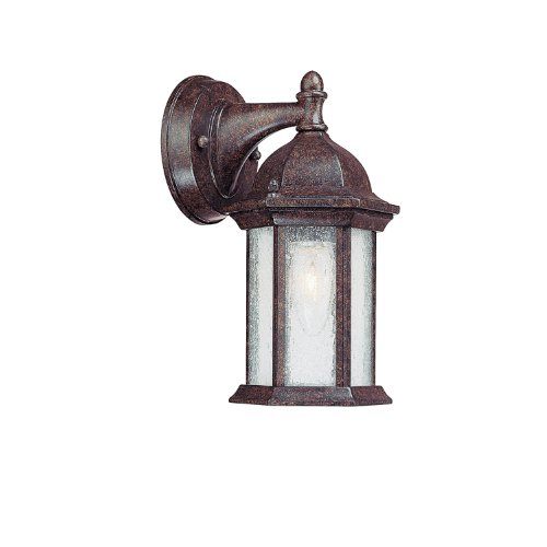 Capital Lighting 9831NT Main Street 1-Light Outdoor Wall Lantern, New Tortoise with Seeded Glass