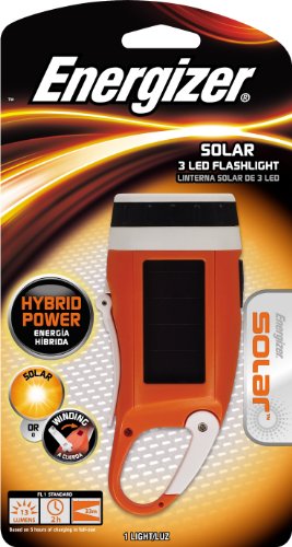 Energizer Solar Rechargeable 3-LED Carabiner Crank Light