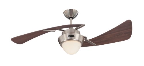 Westinghouse Lighting 7214100 Harmony Two-Light 48-Inch Two-Blade Indoor Ceiling Fan, Brushed Nickel with Opal Frosted Glass