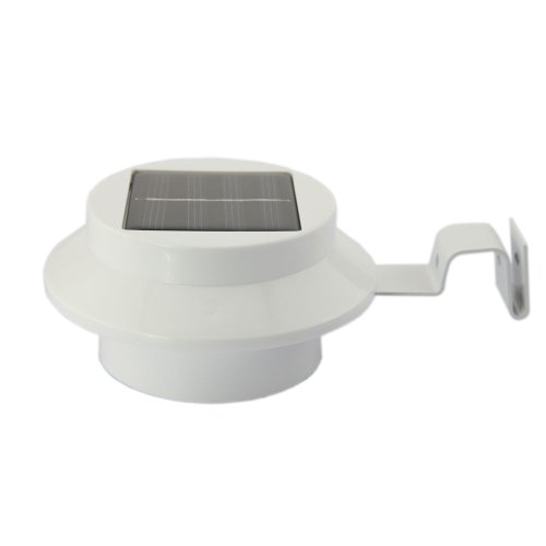TabStore White LED Solar Gutter Night Utility Security Light for indoor outdoor use, 3 LED lamps