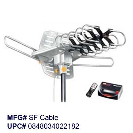 Amplified HD Digital Outdoor HDTV Antenna with Motorized 360 Degree Rotation, UHF/VHF/FM Radio with Infrared Remote Control