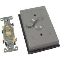 Hubbell Bell 5141-0 Single Gang Weatherproof Switch Cover, Gray