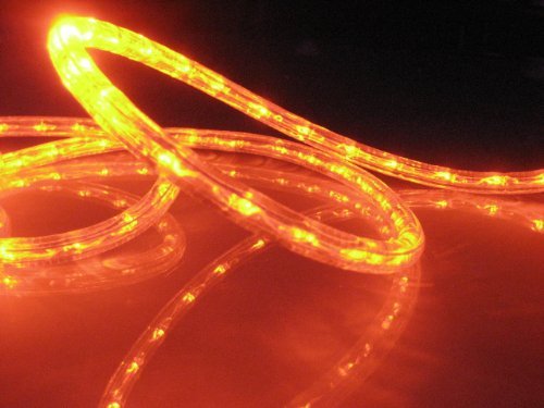 18Ft Rope Lights; Orange (Deep Amber) LED Rope Light Kit; 1.0″LED Spacing; Christmas Lighting; outdoor rope lighting