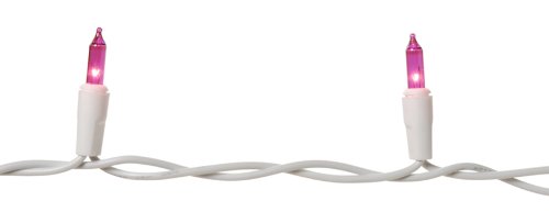 Darice 100 Bulb Wire Light Strand, Pink Bulbs