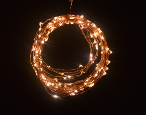 MuchBuy Warm White 2m/6.5ft 20 LED Copper Wire String Lights Battery Operated for Xmas Christmas Tree Wedding Outdoor Party