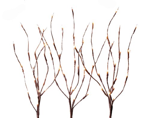 Everlasting Glow LED 27″ Outdoor Electric Brown Lighted Branch Stakes, Set of 3