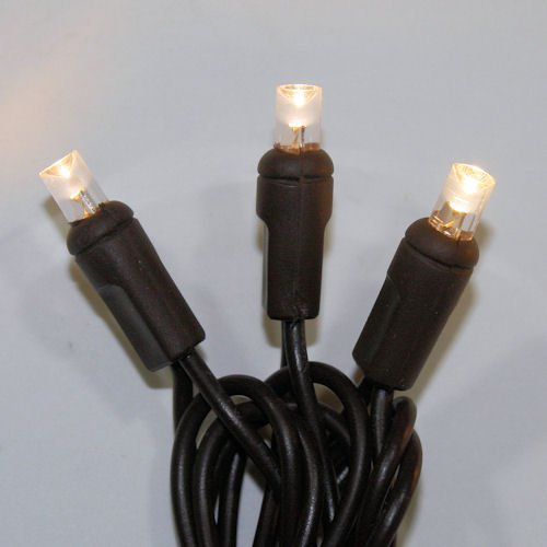 LED Christmas Light String 70 Warm White Wide Angle (5mm Concave) Lights on Brown Wire/Cord – Able to string together up to 1,000 feet