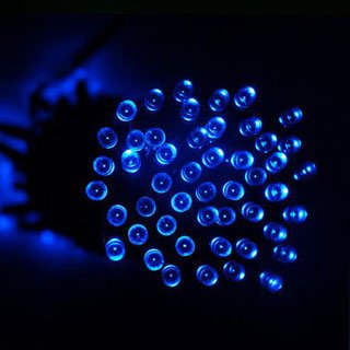 Aleko® Solar Powered 105 LED Holiday String Lights, Blue