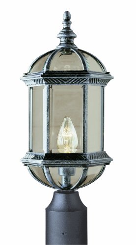 Trans Globe Lighting 4186 BK 19-3/4-Inch 1-Light Outdoor Post Top Lantern, Black