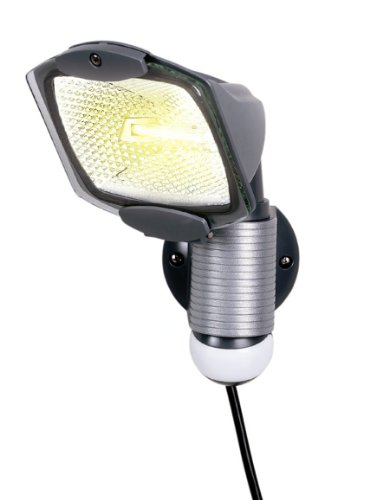 Cooper Lighting MS100PG 110-Degree 100-Watt Portable Plug-in Motion Security Floodlight, Gray