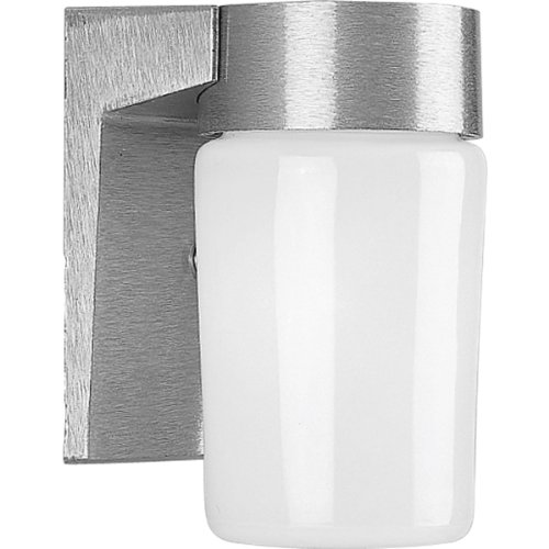 Progress Lighting P5511-16 Wall Fixture with Threaded Opal Glass Shades That Screw Onto Fitter with Vapor-Proof Gaskets and Porcelain Sockets, Satin Aluminum