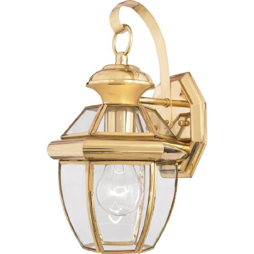 Quoizel NY8315B Newbury Light Outdoor Wall Lantern, Polished Brass