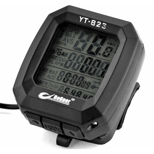 Black 24 Function LCD Timer Speed Stopwatch Sensor Odometer Speedometer Kit Bicycle