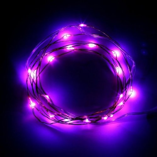 SINOLLC Purple Lights Copper LED Strings AA Battery-Operated Copper Wire Super-bright Party Lighting Decorative Lights