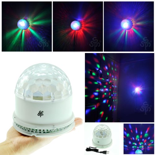 TSSS® White LED RGB Crystal Rotating Magic Ball Sunflower Colorful Lighting lamp, Perfect Christmas Gift, Best for Party, Disco DJ stage light, stage lighting for Xmas party club pub birthday