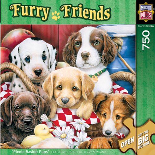 MasterPieces Picnic Basket Pups 750 Piece Puzzle Furry Friends Collection