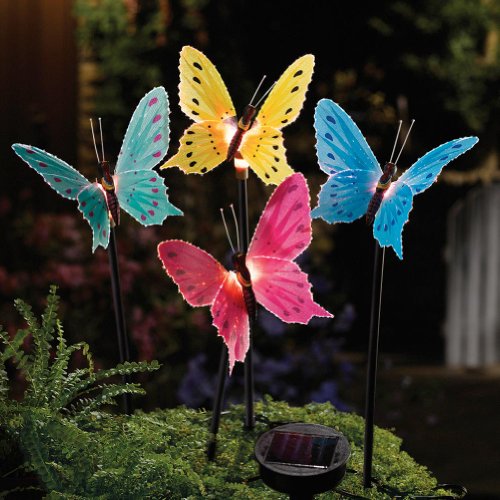 Solar Fiber Optic Butterfly Garden Stake Lights