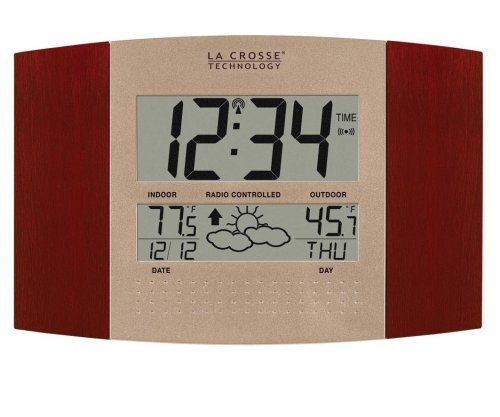 La Crosse Technology WS-8157U-CH-IT Atomic Clock with Outdoor Temperature and Weather Forecast