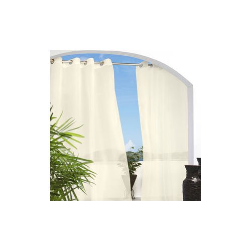 Outdoor Decor Escape Voile Grommet Top Panel – 54 by 84-Inch – Ivory