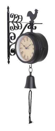 UMA Enterprises 35412 Metal Outdoor Double Clock, 10 by 22-Inch